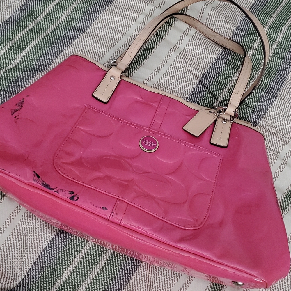 Authentic Coach Patent Leather Pink Purse